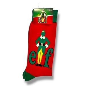 ELF The Movie BUDDY Novelty Crew Socks Size 7-12 Christmas Holiday NEW!